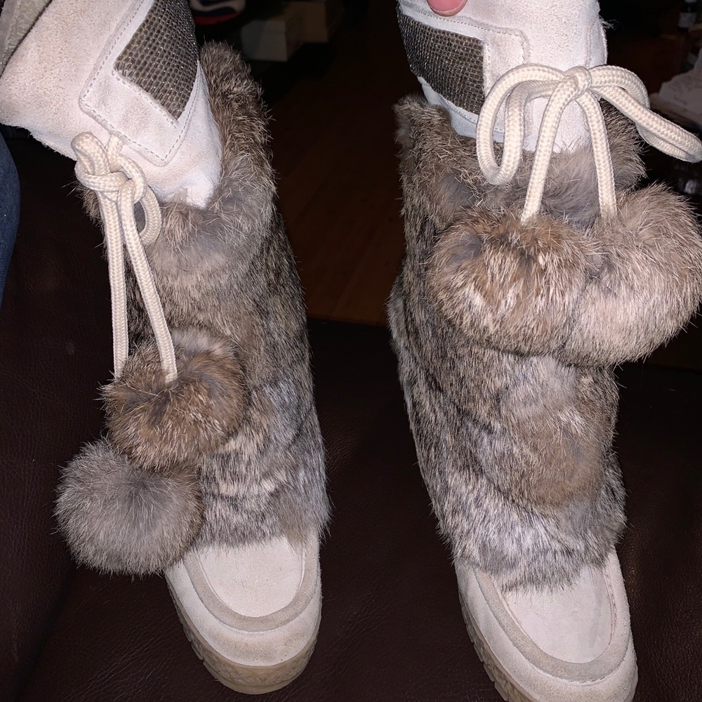 Coach Maryann Tan Rabbit Boots size 7 made in Italy, worn once